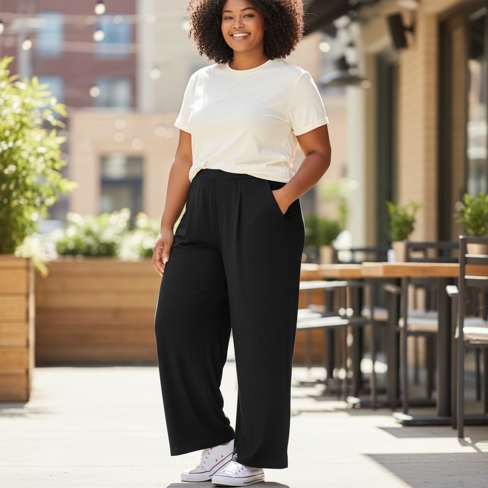 Aerie Sweatpants Women Wide Leg Always and Forever Real Black L Short Excellent